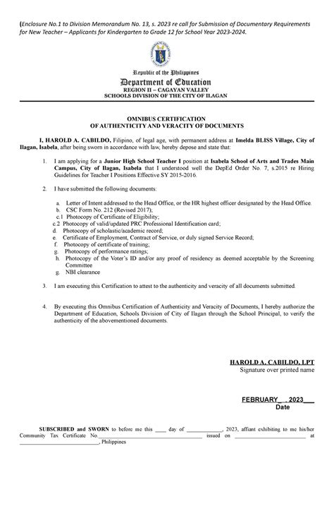 Memorandum Order No. 13 s. 2023 .